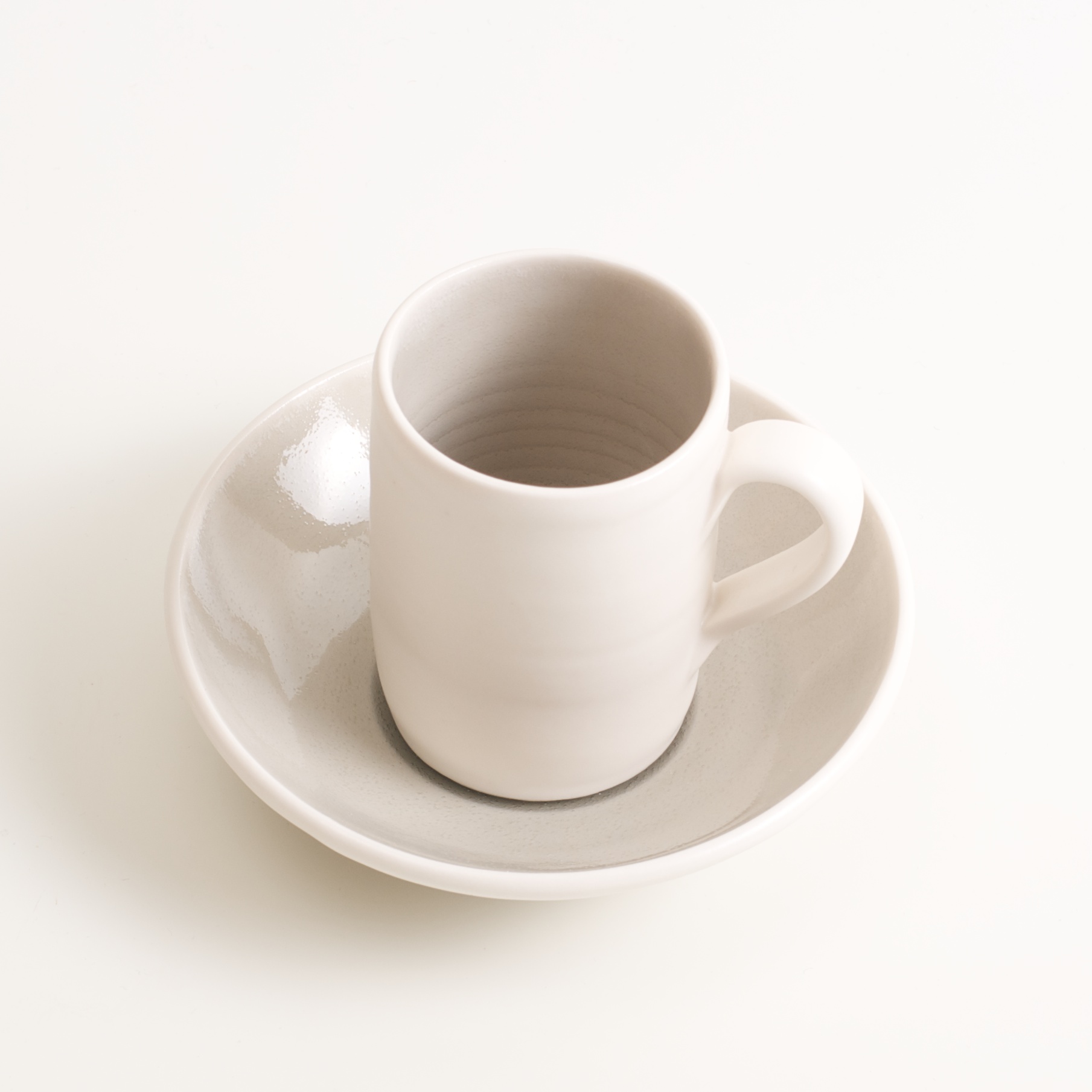 handmade porcelain- espresso cup- coffee cup- saucer- tableware - grey