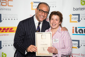 SBS winner Linda Bloomfield with Theo Paphitis