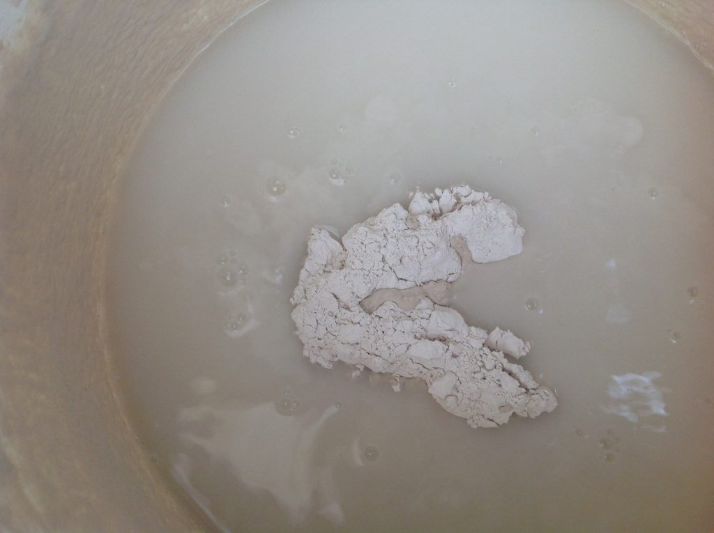 glaze materials slaking in water