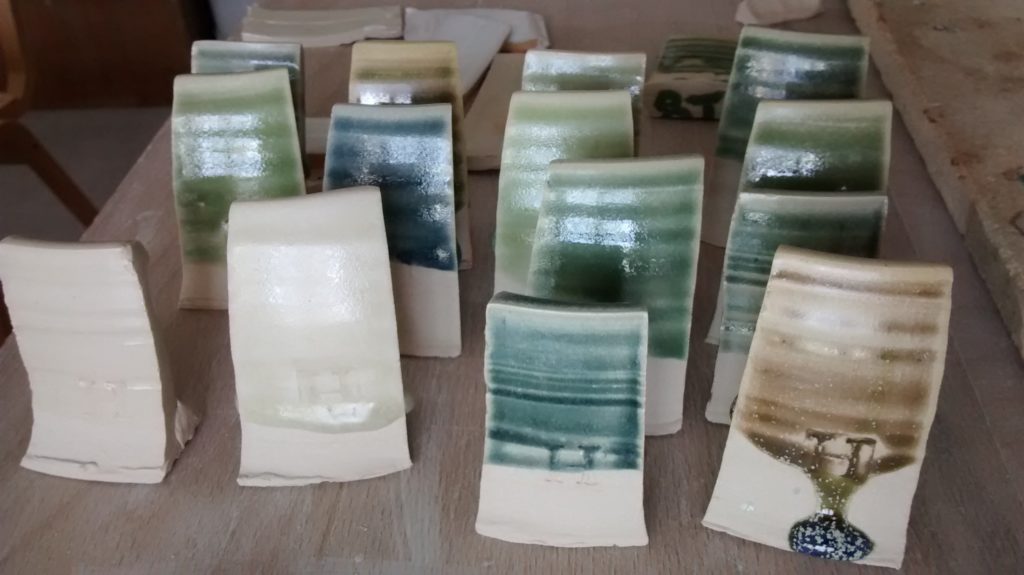 test tiles, glaze tests, glaze, pottery