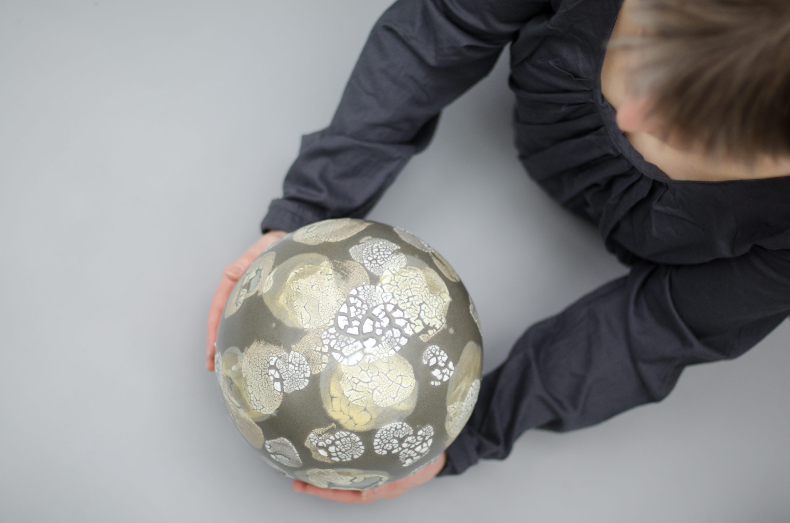 Lichen-glazed porcelain sculptural form