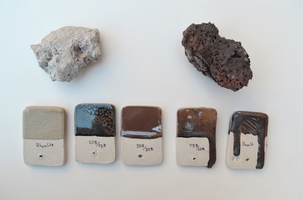 Line blend of rhyolite and basalt.